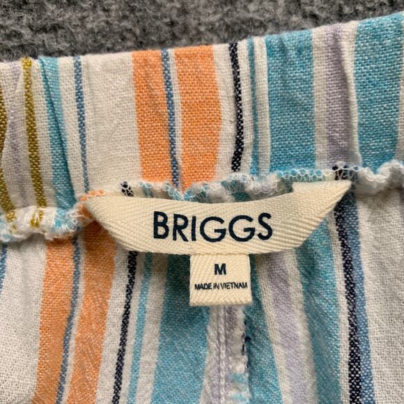 Briggs Shorts Womens M Medium Creamsicle Blue Linen Blend Drawstring Relaxed Fit - Picture 5 of 12